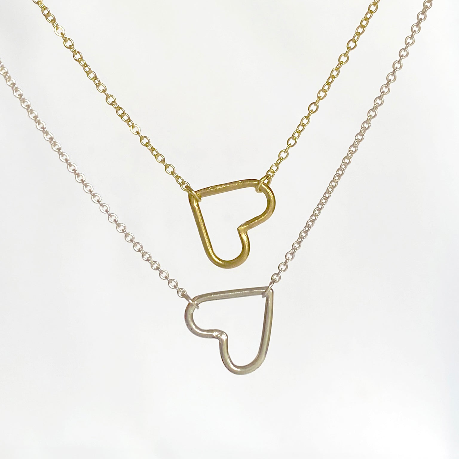 14kt Gold Pave Diamond Sideways Heart Necklace – Classic Creations