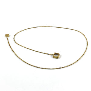Ball & Chain Lariat Necklace - Brass