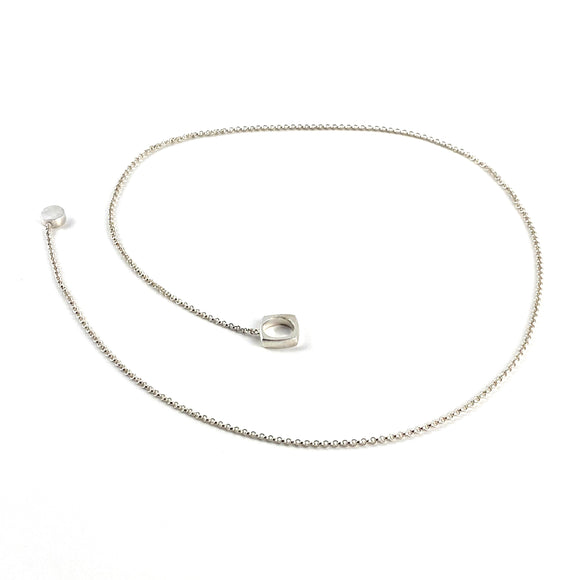 Ball & Chain Lariat Necklace - Sterling Silver